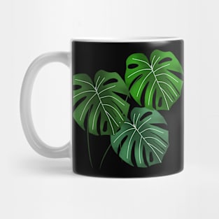 Monstera leaves - black Mug